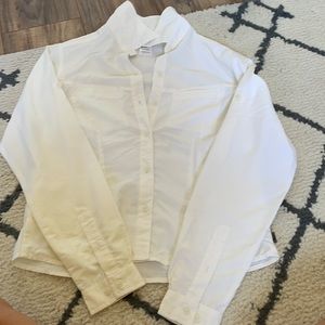 Women’s white North Face button up